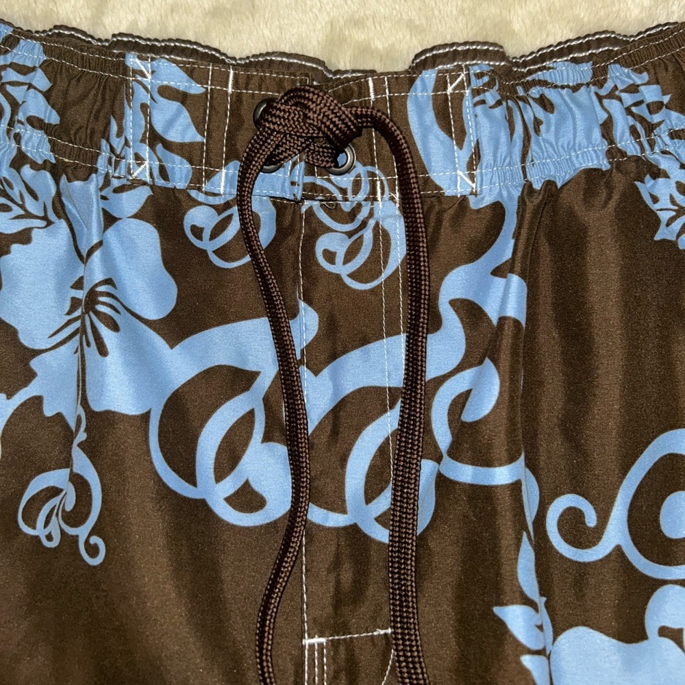 Sonoma swim lined board short style swim trunks brown blue L - Picture 3 of 8